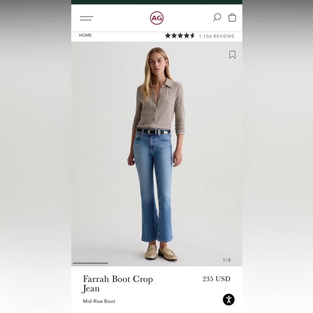 Farah Women's Light Blue boot crop